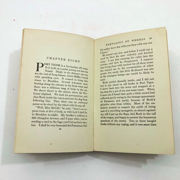 Parnassus on Wheels Christopher Morley 1927 Doubleday Page Co. Vintage Leather - Picture 10 of 12